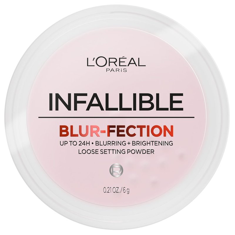 L'Oreal Paris Infallible Blur-Fection Loose Setting Powder - Longwear Blurring Face Powder, Brightening Light Pink, 1 Kit
