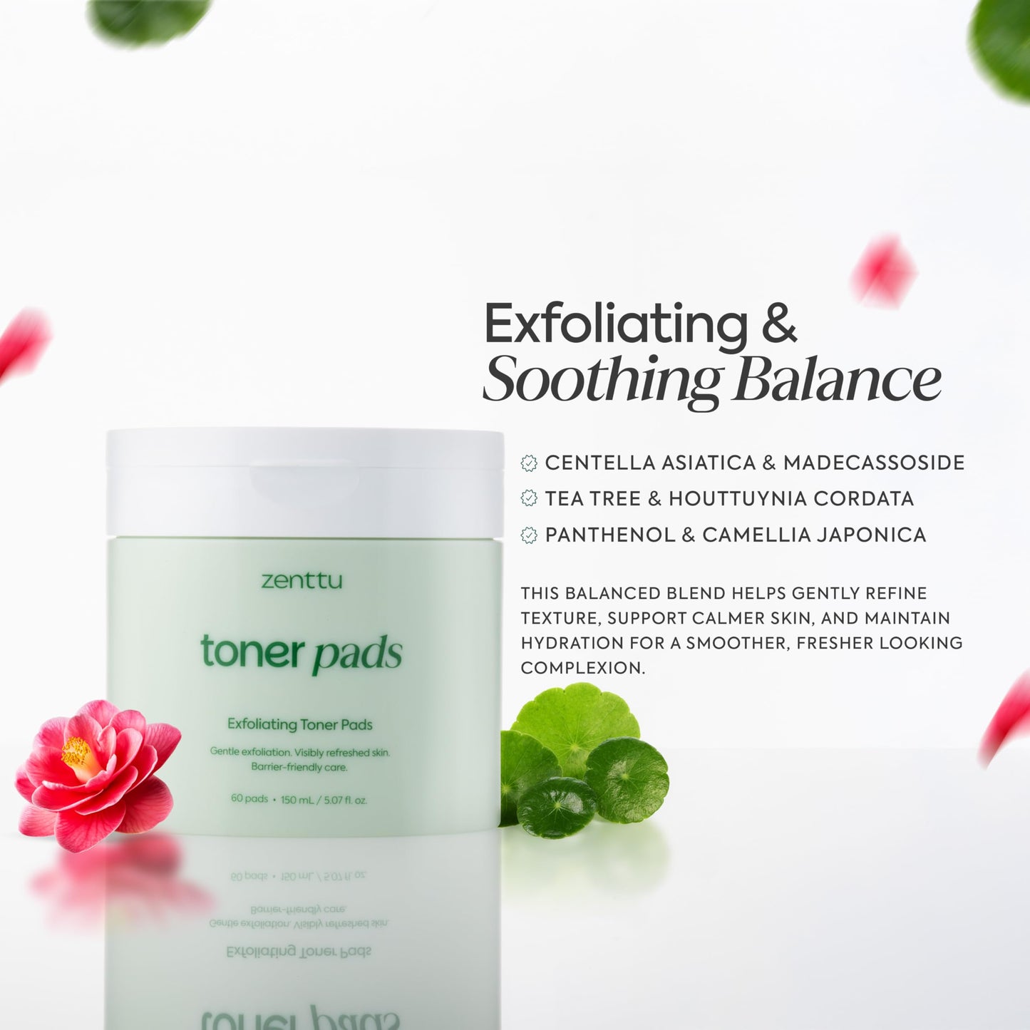ZENTTU Korean Toner Pads for Pore Refining and Texture Smoothing with LHA and Ferments, Gentle Exfoliating Pads for Face Oil Balance | 60 Count