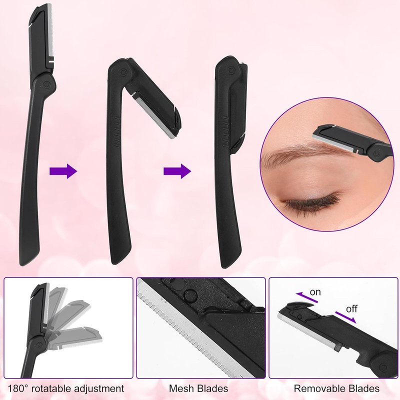 Eyebrow Razor Kit - 5-in-1 Professional Grooming Set for Men & Women | Includes Trimmer, Tweezers, Scissors, Comb, Brush