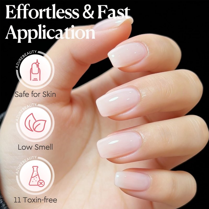 AzureBeauty Builder Gel for Nails, 18ml 7-in-1 Nude Pink Builder Gel,Beginner Friendly, 30-Day Nail Strengthener Extension Glue, For Home Salon DIY & Gifts