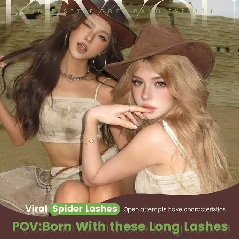 KEYYOU Spider Lash Clusters - Wispy D Curl Eyelash Extensions | Natural Look, 8-16mm Sizes
