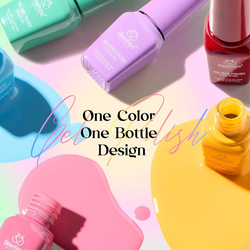 Beetles Gel Nail Polish Kit - 25 Colors with UV Light | Complete 51-Piece DIY Manicure Set for Women