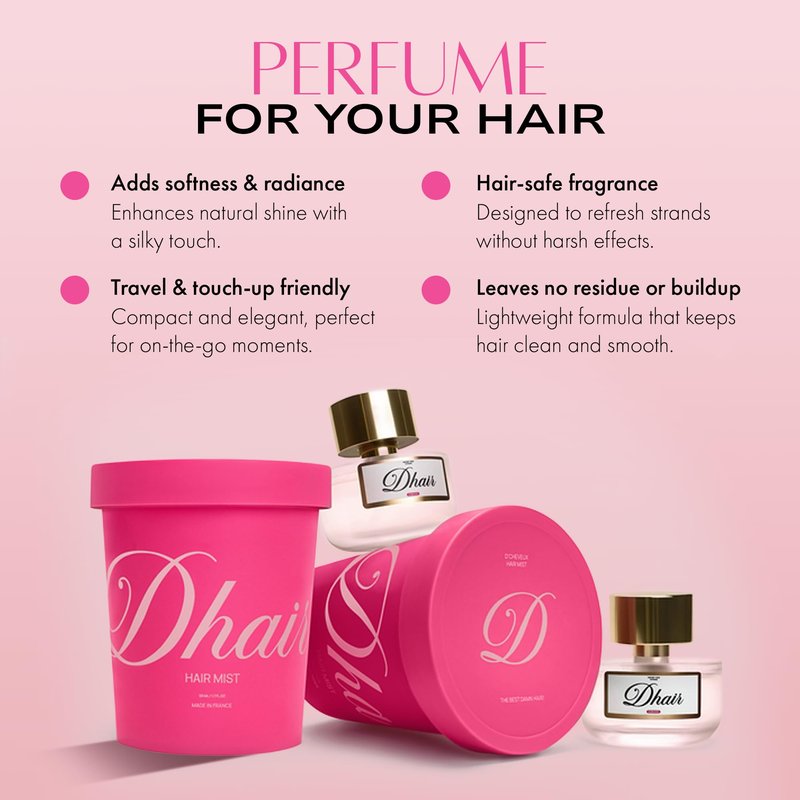 Dhair Hair Perfume for Women, Vanilla Perfume Long Lasting Argan Oil Fragrance Mist, Vanilla Coconut,Ylang Ylang, Jasmine Scent, Made in France, Nourishing Hair & Body Spray,Gift for Women,1.7 Fl Oz