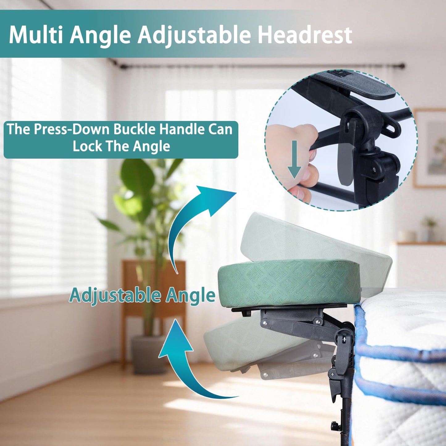 Veuverig Massage Headrest for Bed,Adjustable Face Down Pillow After Eye Surgery Vitrectomy,Massage Head Rest for Bed at Home Mattress,Portable Massage Pillow Face Cradle
