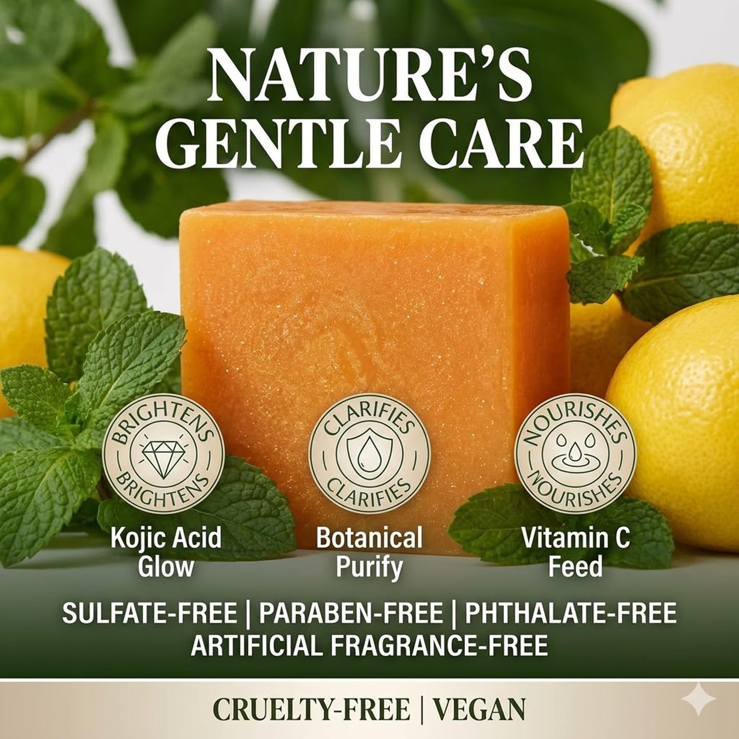 Stem and Soul Soap, Upgraded Stem & Soul Turmeric Lemon Soap Bar For Dark Spots, Support Nourishes And Clarifies Help Cleaning Facial And Body Skin, And Suitable Dry And Oily Skin. (1 Pcs)