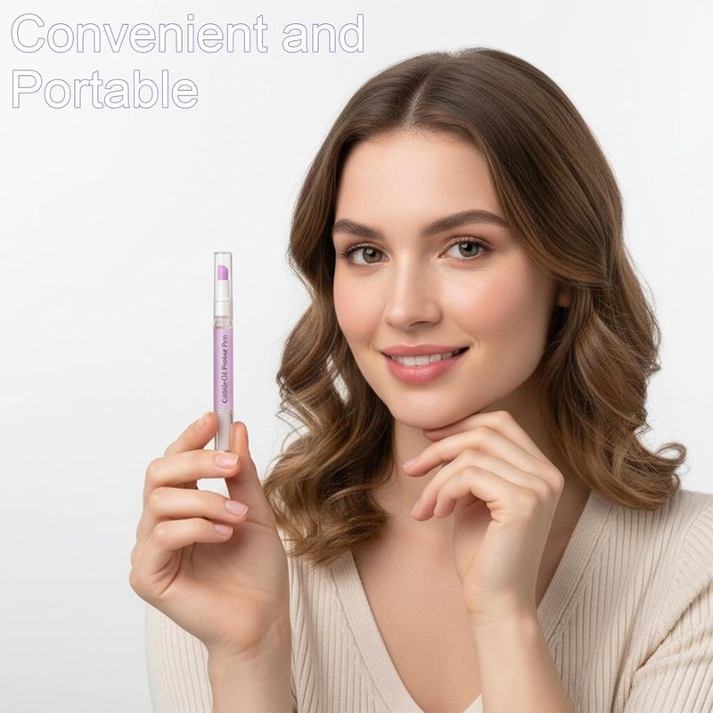 Cuticle Oil Pen for Nails - Moisturizing & Strengthening Formula | 2 Pack with Pusher, Transparent Bottle