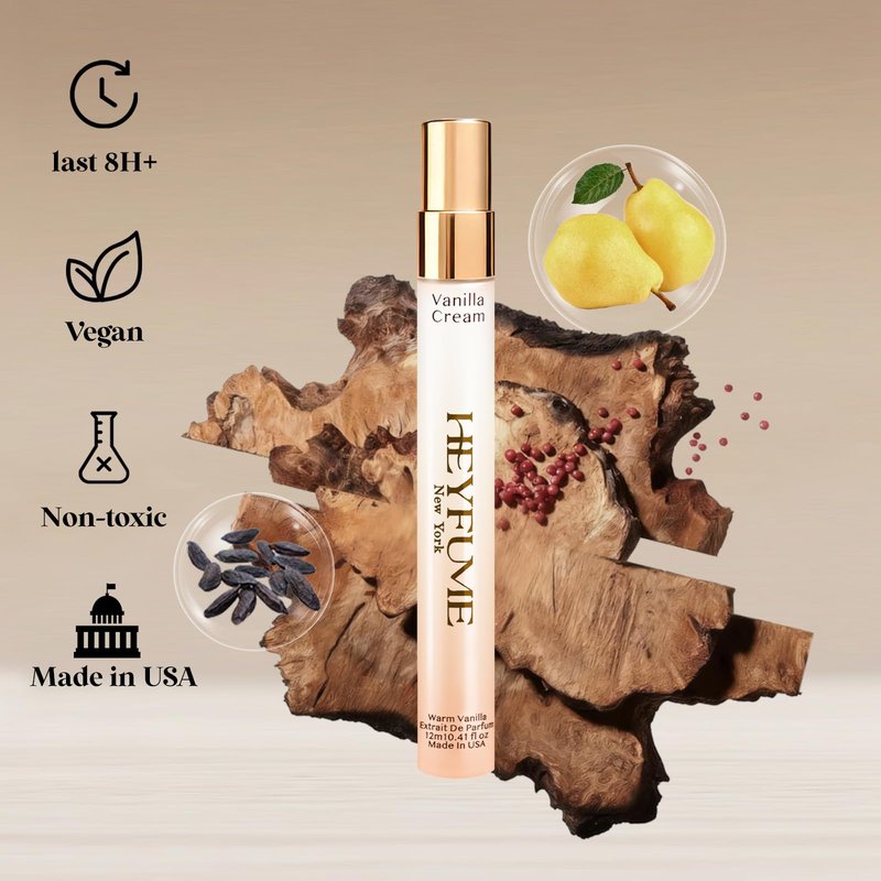 Pheromones Perfumes for Women Mini: Long Lasting Extrait De parfum - Creamy Vanilla Perfume Oil with Citrus Accents & Warm Amber Musk Blend - Strong Intensity Travel Size Spray 0.41 fl Made in USA