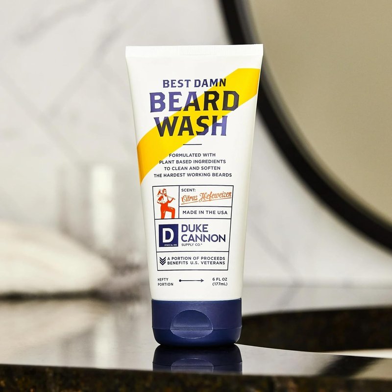 Duke Cannon Beard Wash for Men - Hydrating Shampoo & Facial Hair Cleanser - Softens & Conditions - 6 fl oz