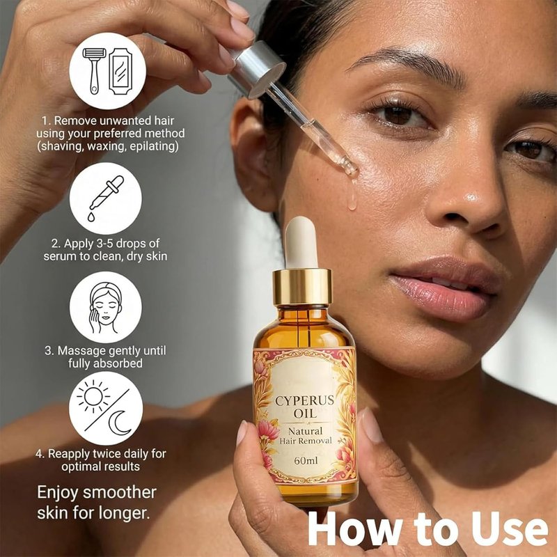 Cyperus Rotundus Oil - Moisturizing Post-Shave Body Oil for Soothing Skin | Lightweight Herbal Serum for Arms, Legs & Bikini Area