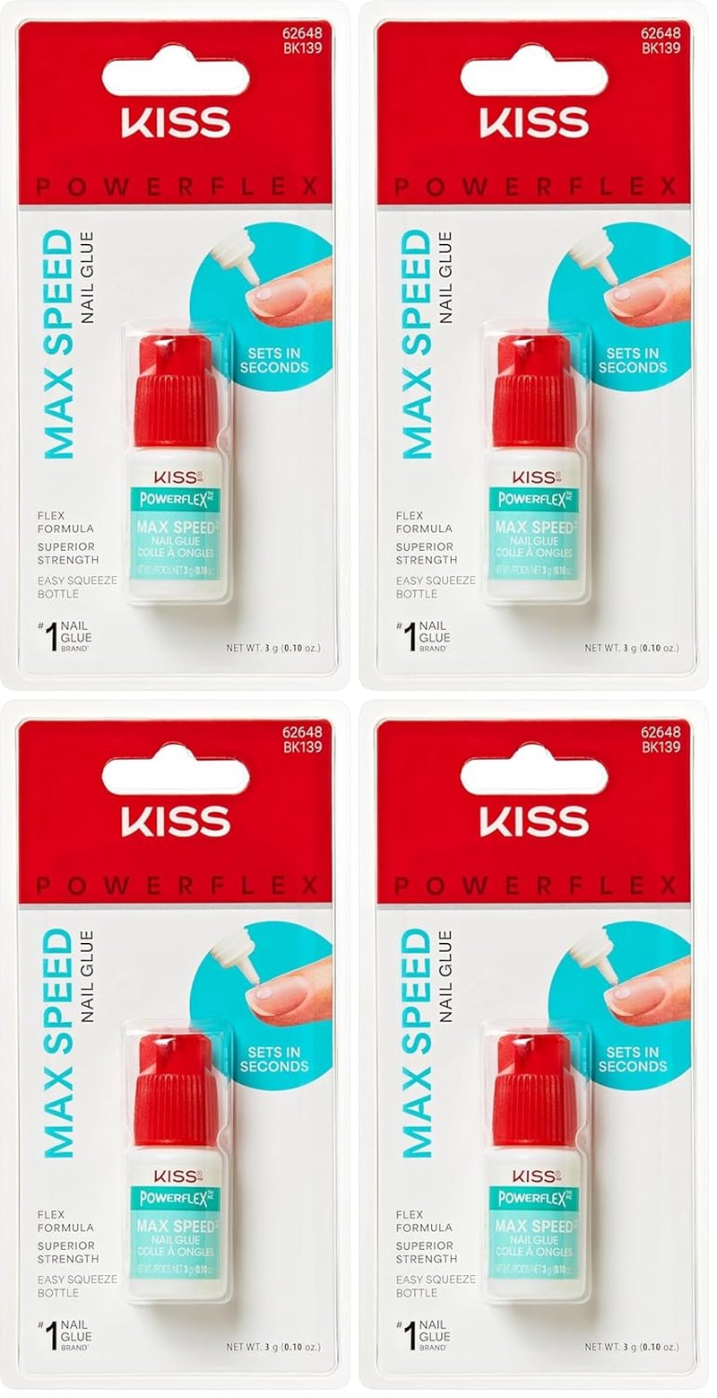 Kiss Powerflex Glue - Strong Adhesive for Nail Art | Pack of 4
