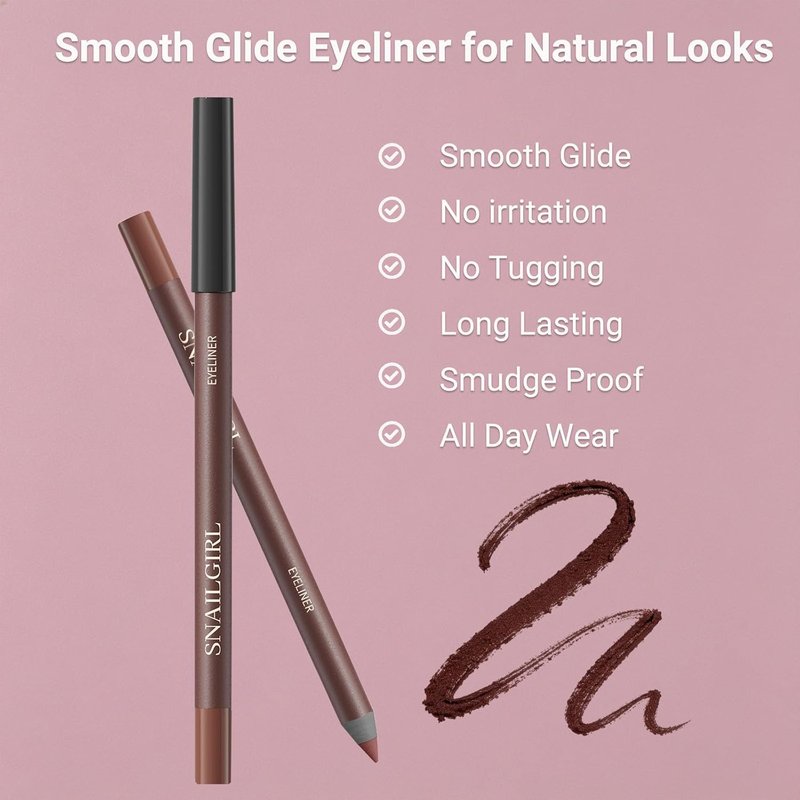 Black Gel Eyeliner Pencil for Mature Eyes - Smooth Glide, Waterproof & Long-Lasting | Soft Natural Look