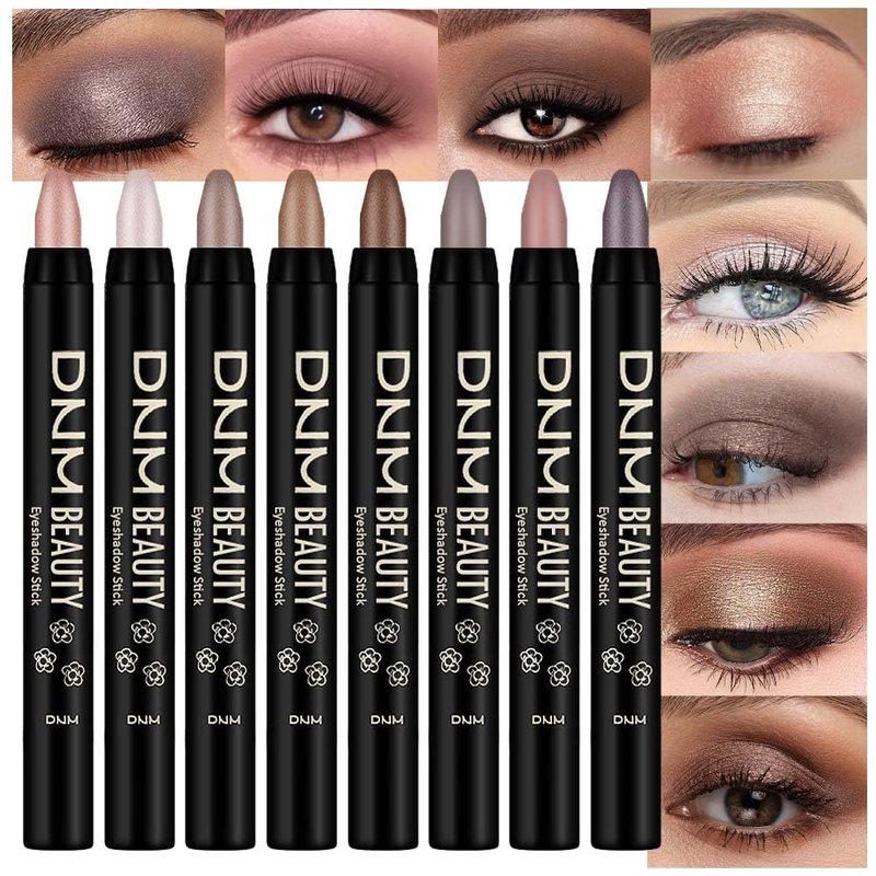 Skiennix 8-Piece Cream Eye Shadow Brightener Stick Set - Shimmer & Matte Shades for Mature Skin