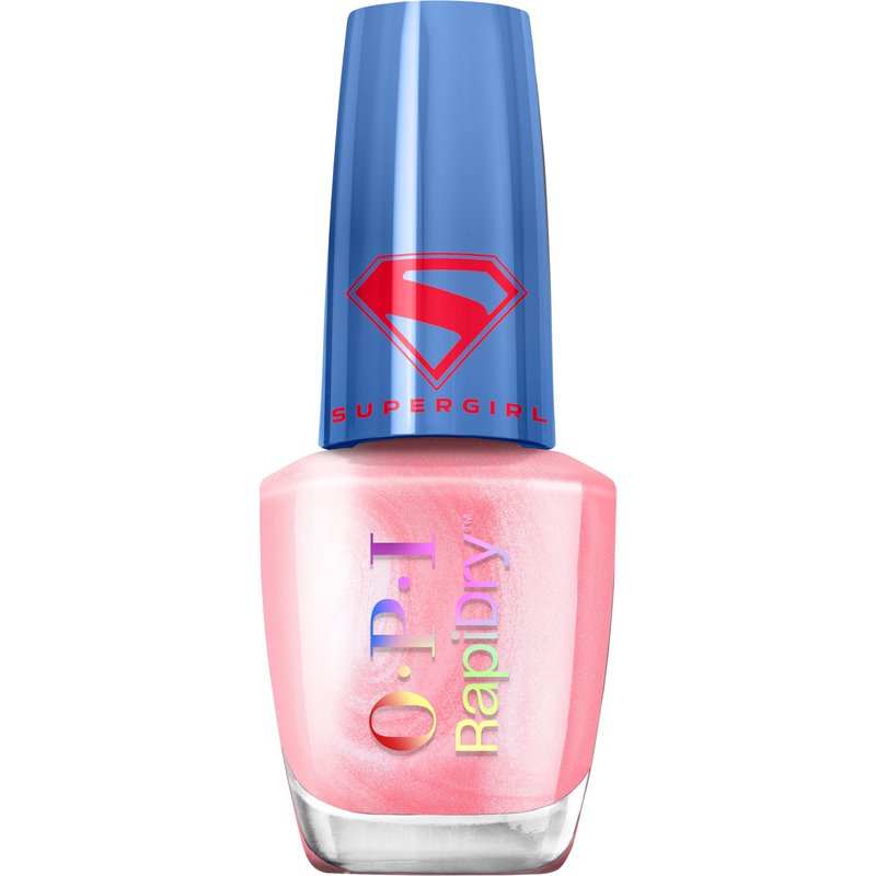OPI RapiDry Blush of Power | Opaque Soft Neutral Pink Shimmer Chip Resistant Nail Polish x Supergirl Collection