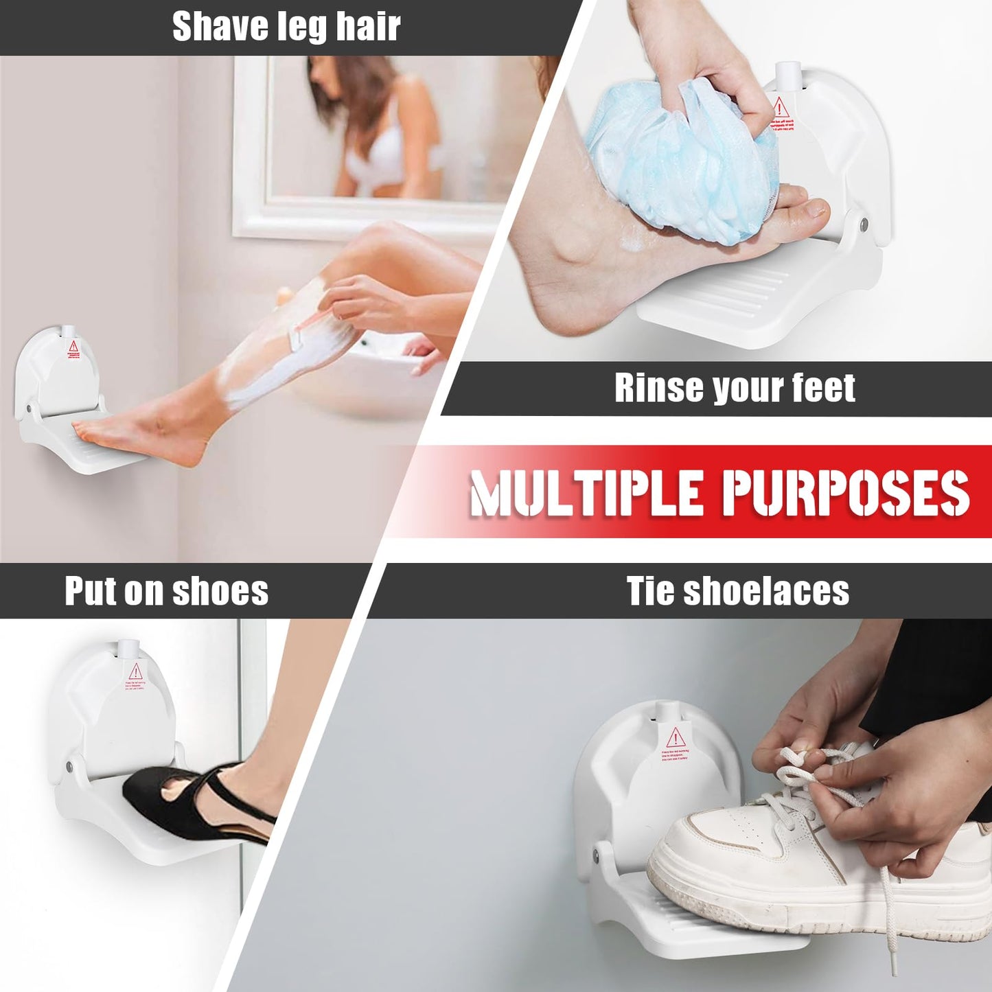 Suction Cup Shower Foot Rest for Shaving Legs, Foldable Shower Step Foot Rest Tool Stand to Shave Legs, Anti-Slip Shower Ledge Leg Shaving Shelf