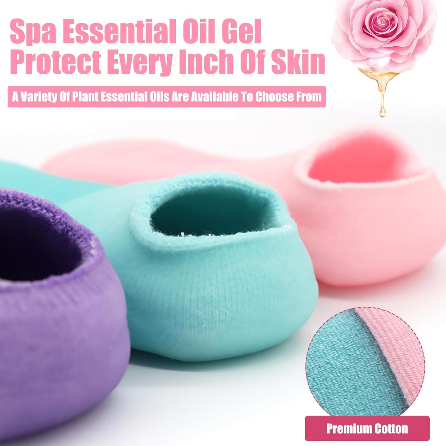 Skiennix Moisturizing Socks - Silicone Gel Socks for Softening Dry Cracked Feet | 2 Pairs