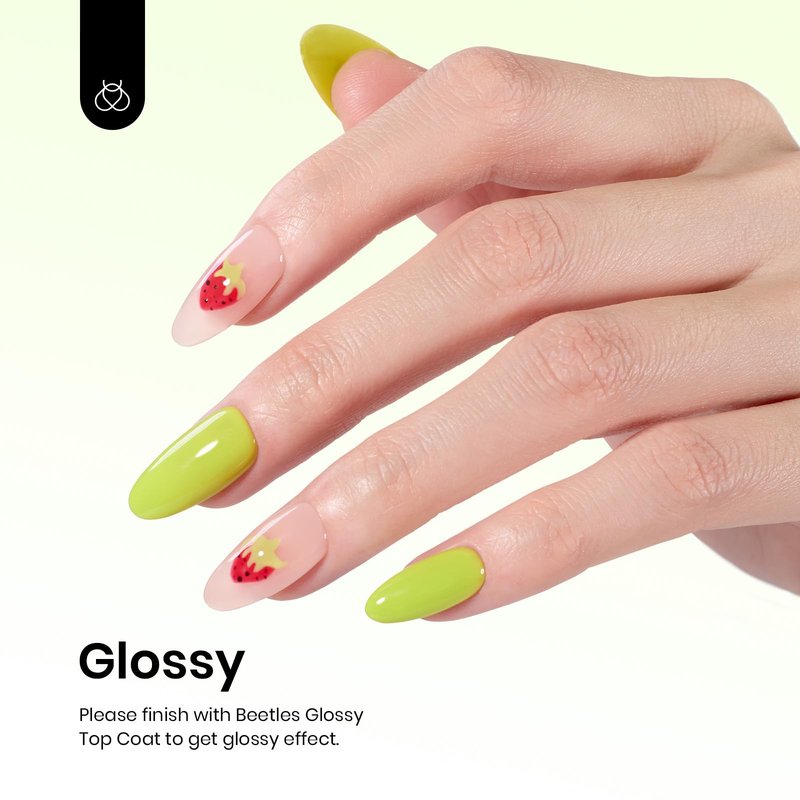 Beetles Green Gel Nail Polish - Fresh Greenery 15ML/0.51Fl Oz, Light Green Gel Nails Polish, Neon Lime Color Soak Off UV LED Lamp Day Nails Art, Long-Lasting Manicure Salon Summer Nails