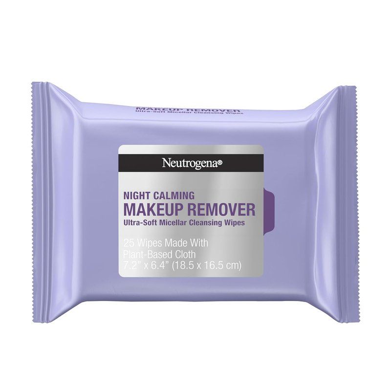Neutrogena Makeup Remover Wipes - Night Calming Cleansing Towelettes | 25 Disposable Face Wipes