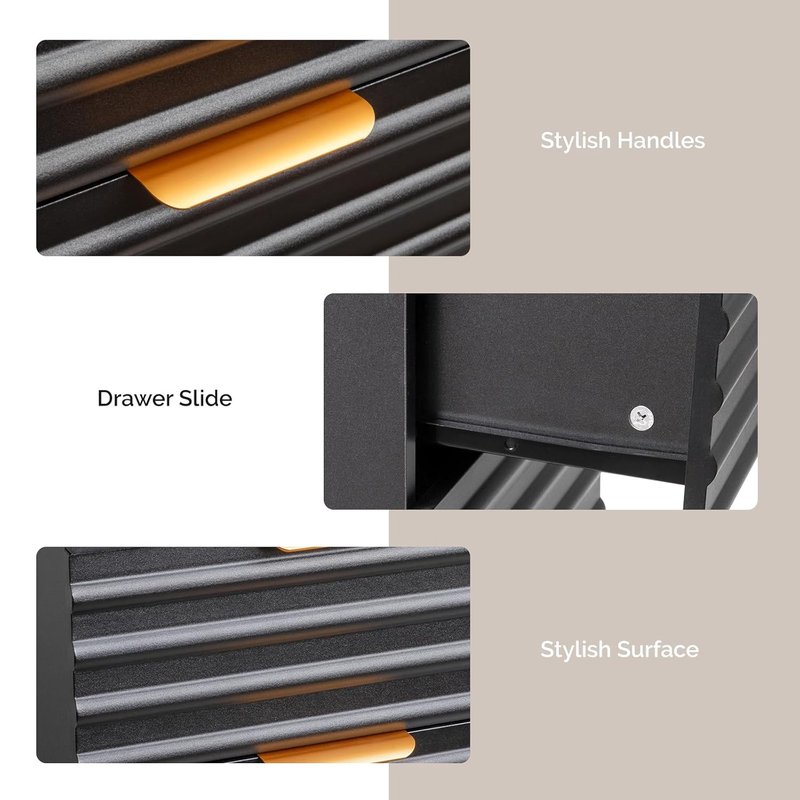Regine Switzerland Professional Salon Station - Tempered Glass Top, 3 Drawers & Heat Resistant Tool Holders | Black