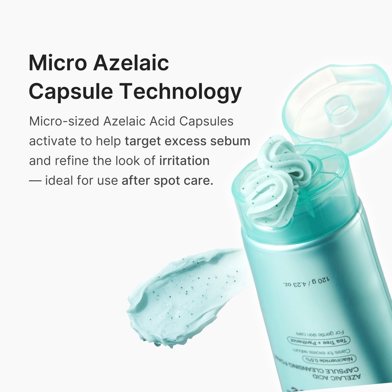 medicube Facial Cleanser Azelaic Acid Capsule Foam Cleanser | Soothing Daily Cleansing Foam For Troubled Skin & Excess Sebum Control | Uneven Skin with Niacinamide, Glycerin | Korean Skincare, 4.23 oz