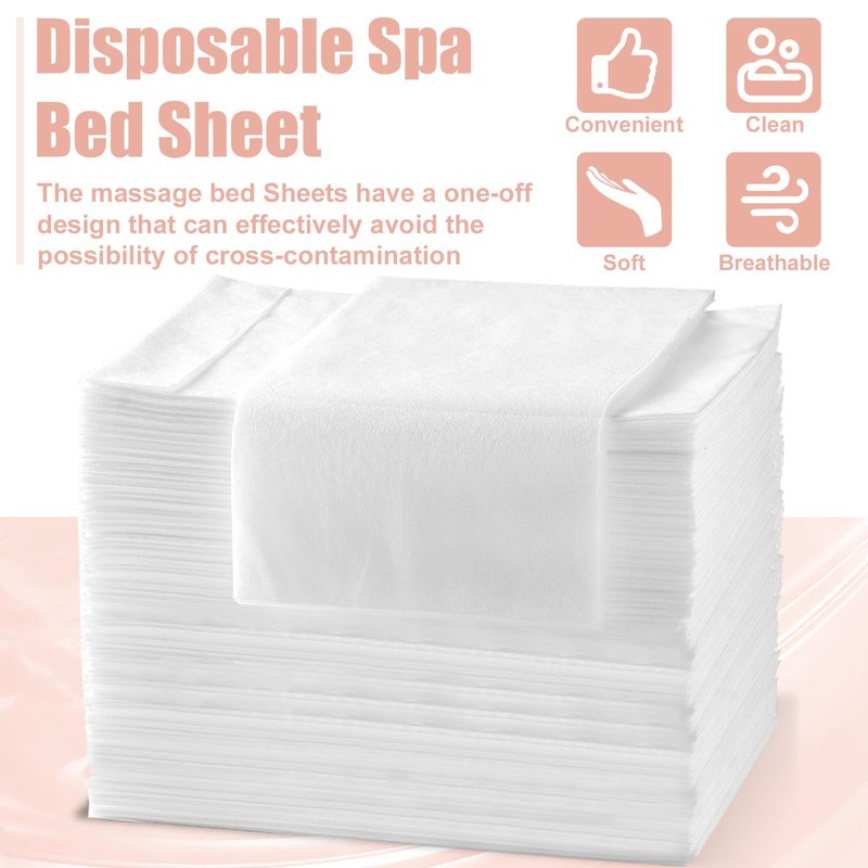 KOEPTHA Spa Bed Sheets Disposable Massage Table Set, 90 Pcs Massage Sheets Cover Non-Woven Fabric for Beauty Salon, Hotels, 70’’ x 31’’