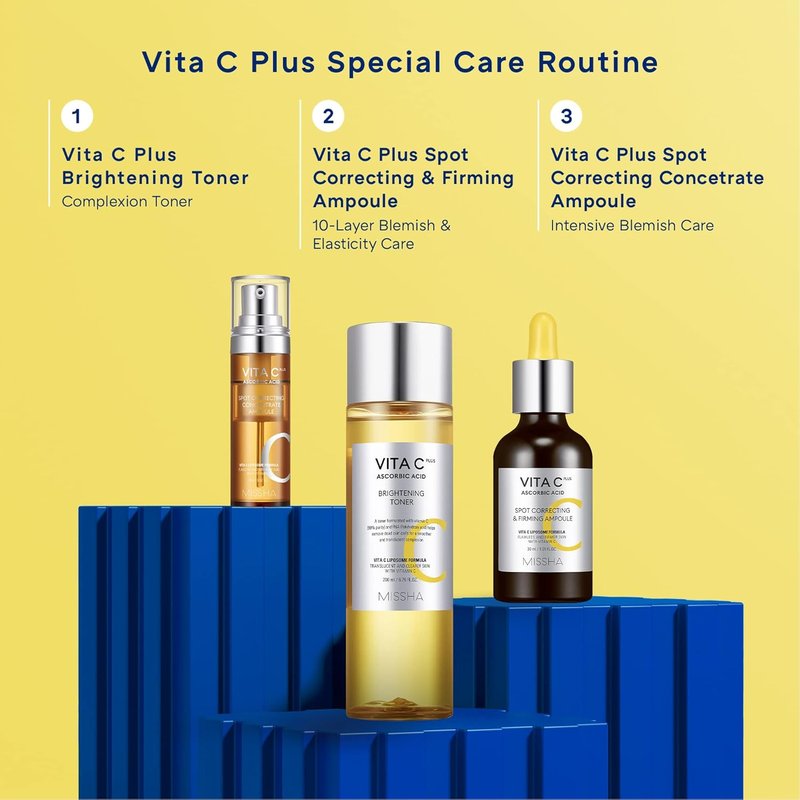 MISSHA Vita C Plus Ampoule - Vitamin C Serum for Spot Correction & Firming | 1.01 Fl Oz (30ml)