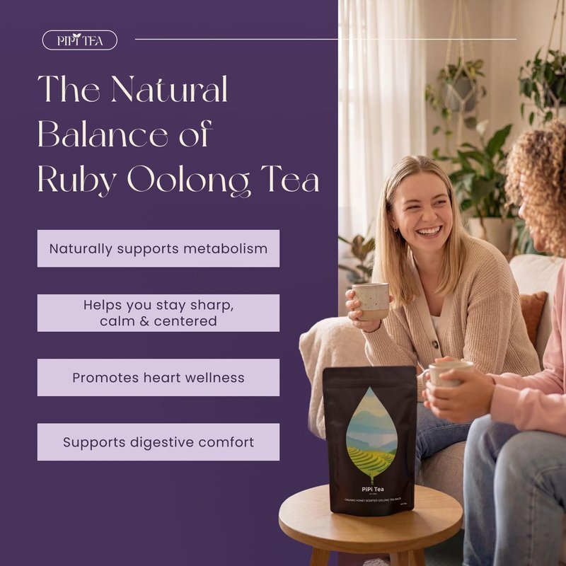 Organic Oolong Tea Bags - Whole Leaf, Calming & Stress Relief | 20 Bags (4g Each)