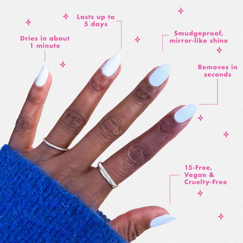 Olive & June Quick Dry Nail Polish - Swan Opaque White | Vegan, Smudgeproof & Lasts Up to 5 Days