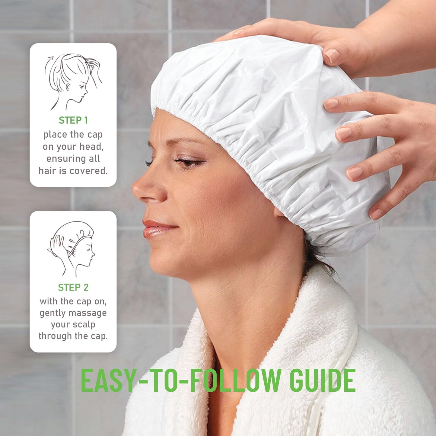 Shampoo Caps No Rinse, Waterless Shampoo Cap Hair Wash for Bedridden Patients Elderly for Post Surgery, Hospital, Camping - 10-Pack