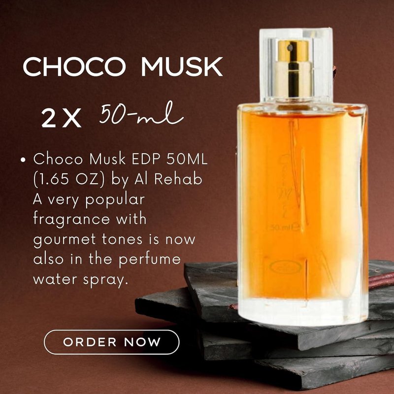 1 pack of Choco Musk Eau de Long Lasting Parfum Spray for Women, 1.65 Ounce 50ML, 80% Vol