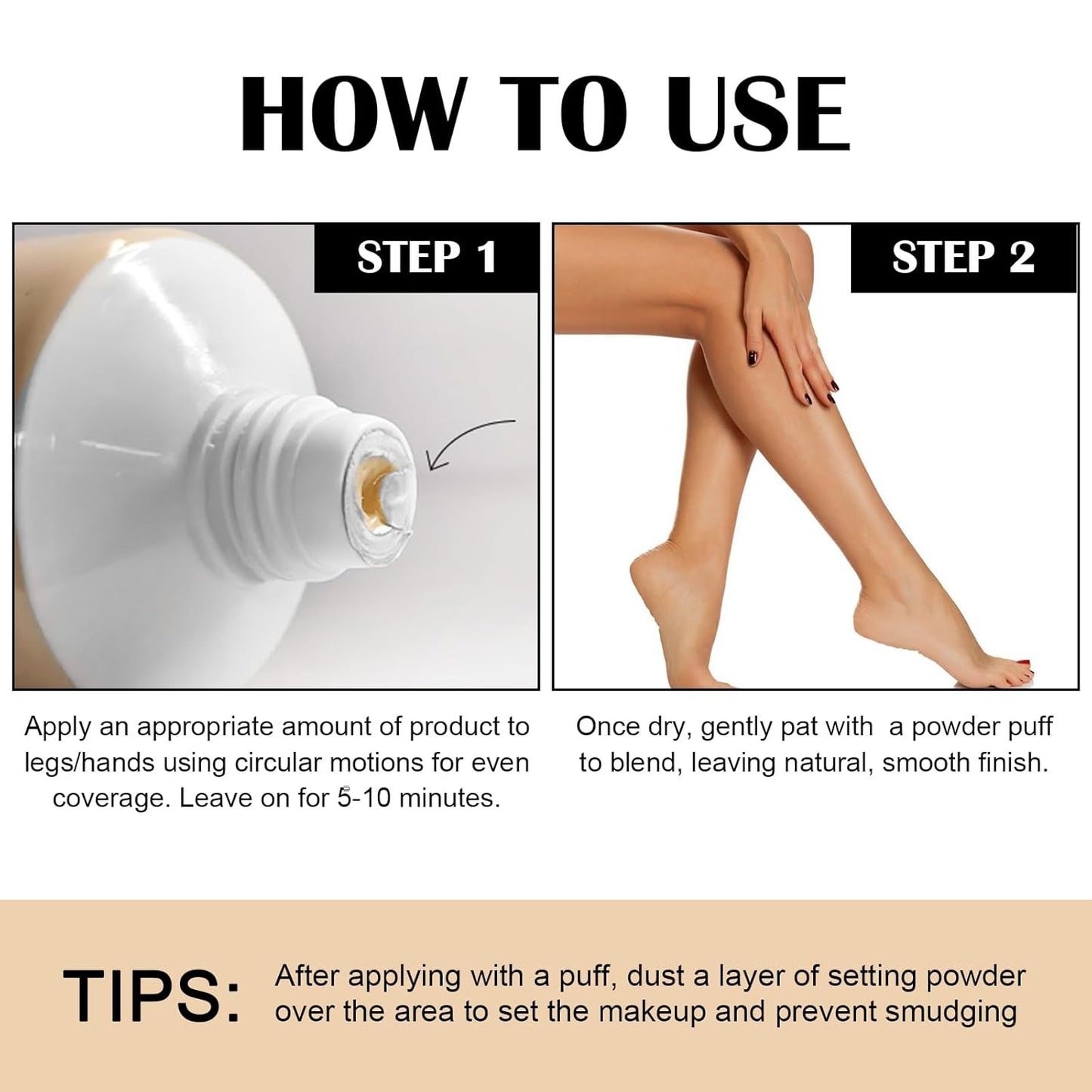 Skiennix Waterproof Leg & Body Makeup Cream - Transfer-Resistant Full Coverage for Tattoos & Scars, 01