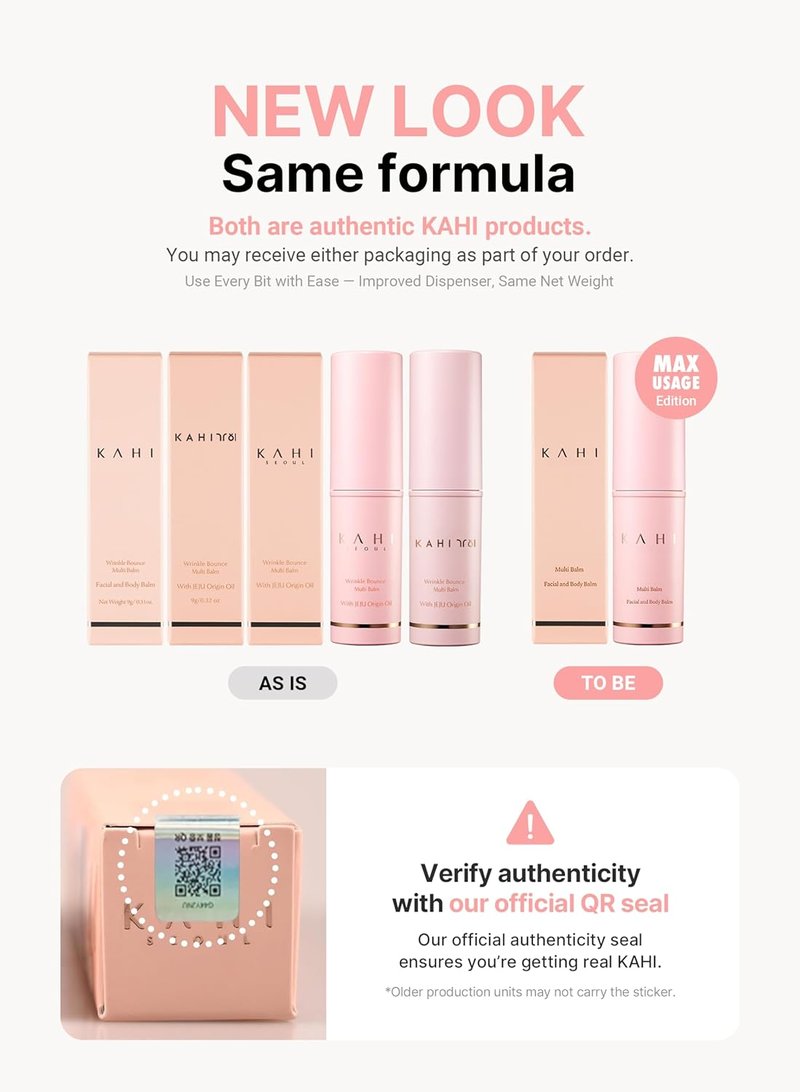 KAHI Wrinkle Bounce Multi Balm Stick - PDRN Collagen Hydrating Balm for Lips, Eyes & Face | All-in-One Moisturizer