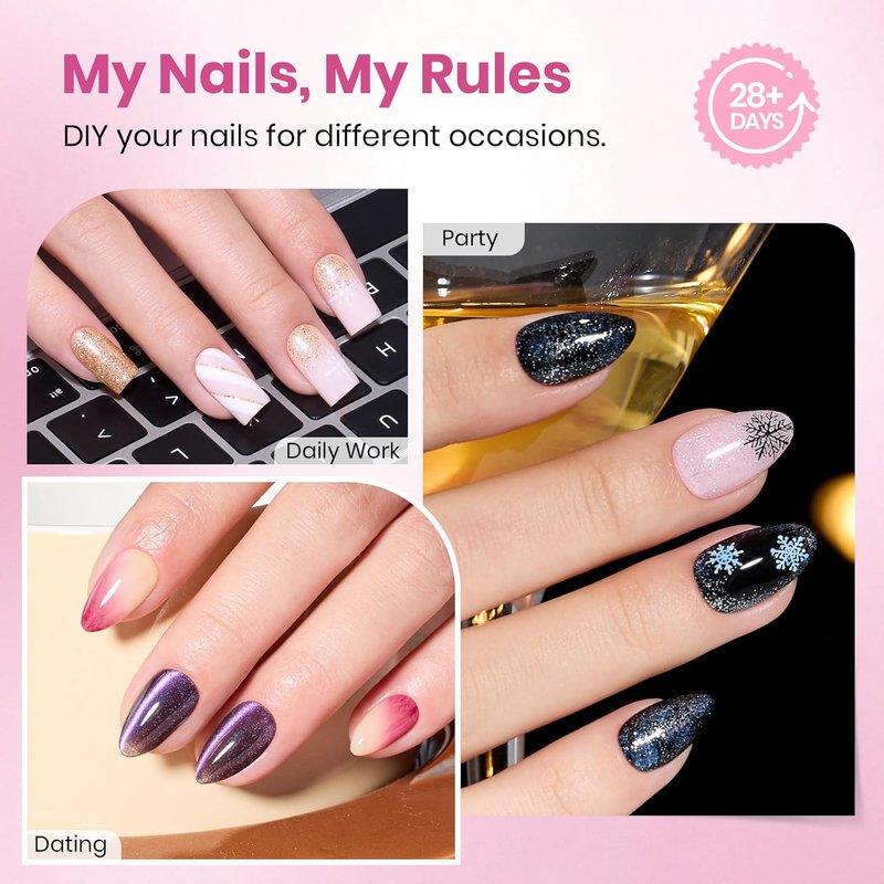 Beetles Gel Nail Tips - Almond Square Short Flat-X, 320pcs | Pre-Etched Half Matte Acrylic Press-On Nails for Easy DIY Extensions