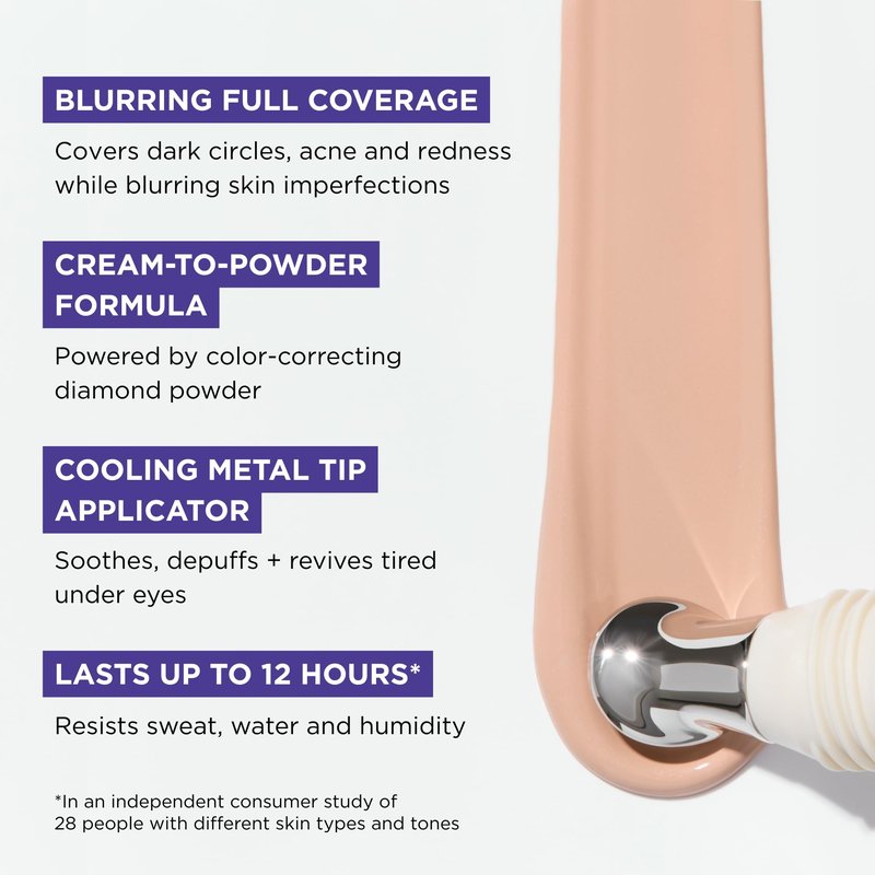 HALEYS Re-wind Blurring Full Coverage Concealer, Medium Tan - Warm, Cream, 1 oz