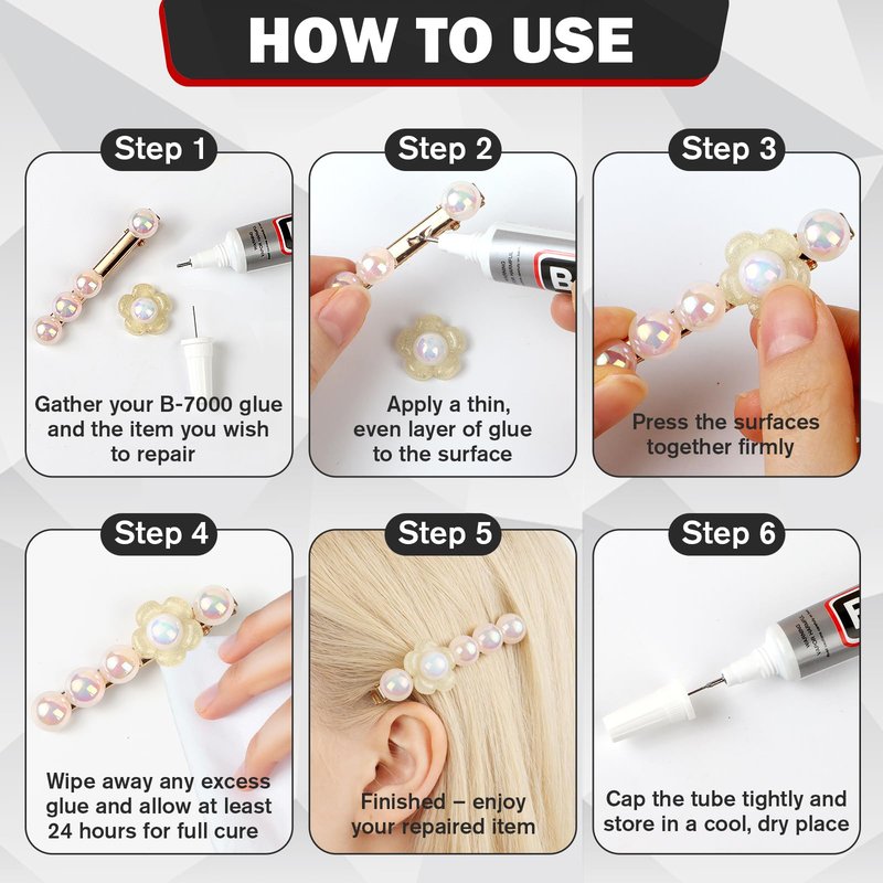 B-7000 Glue Clear with Precision Tip, 15ml 16 Pack Multi-Function Craft Adhesive, Waterproof Strong Bond Glue for Jewelry Making, Rhinestones, Bedazzling, Crafts, Shoes, Fabric, Phone Repair