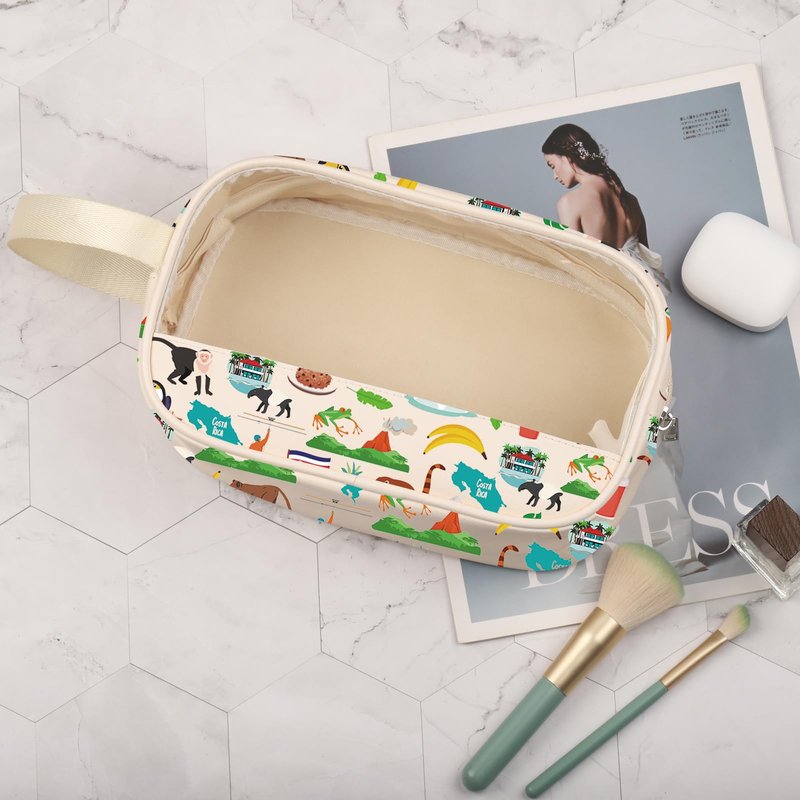 MNIGIU Costa Rica Symbols Souvenir Clear Cosmetic Bag Costa Rica Vacation Gift Travel Lover Pouch North America Travel Gift (Costa Rica Clear Cosmetic Bag)