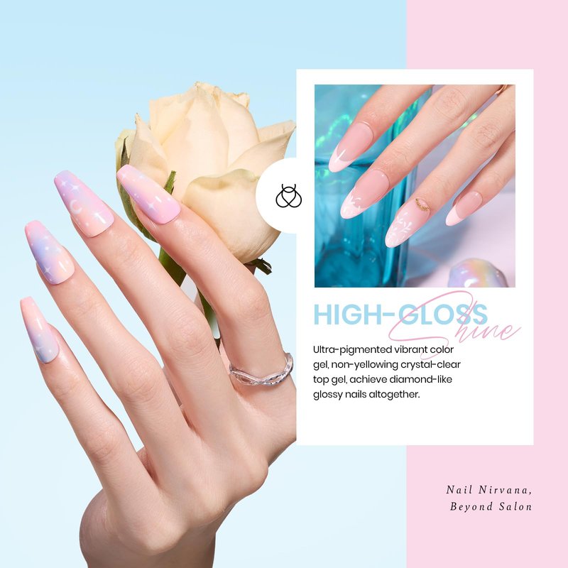 beetles Pastel Gel Polish Set - 20 Colors Spring Gel Nail Kit Dreamy Town Collection Macaroon Pink Yellow Green Blue Glitter Manicure Kit with 3Pcs Base Top Coat Uv LED Summer Gifts for Women