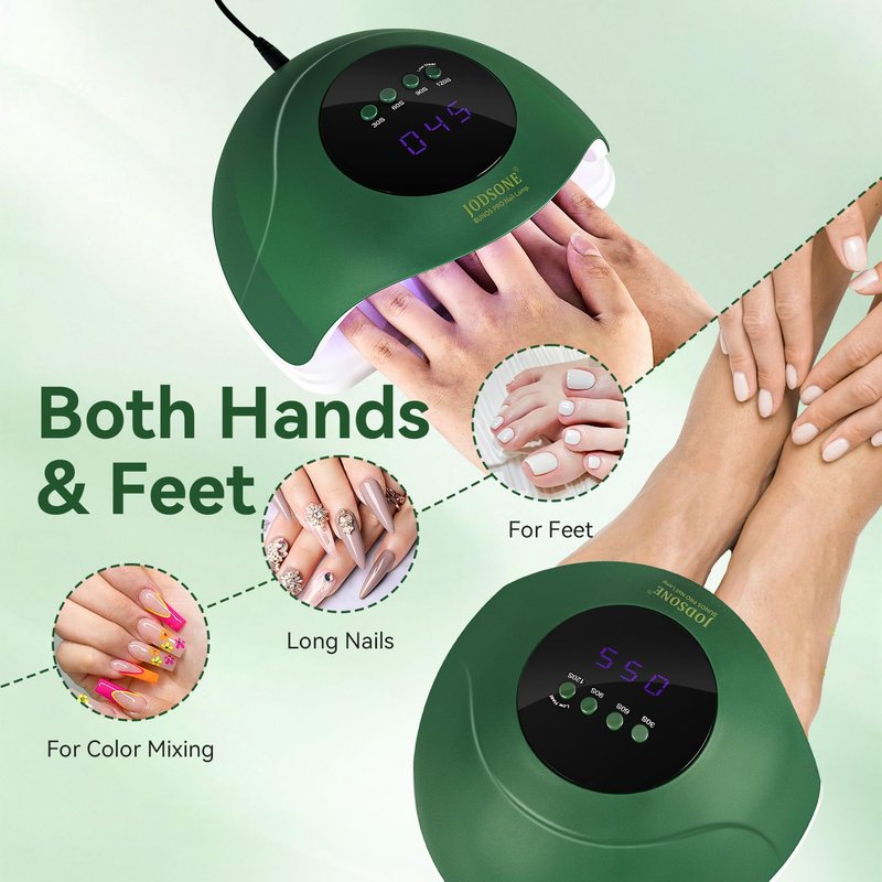 JODSONE U V LED Nail Lamp with Gloves Kit, Nail Dryer for Gel Nails Professional for Home and Salon