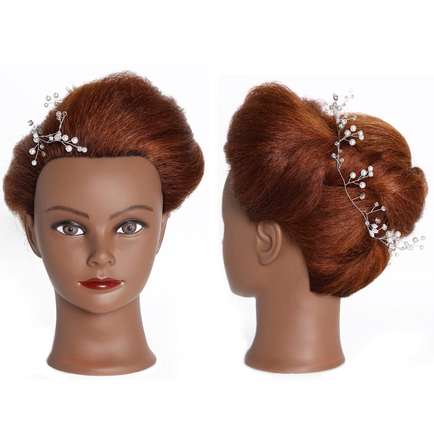 Traininghead 100% Real Hair Mannequin Head Training Head Cosmetology Doll Head Manikin Practice Head Hairdresser With Free Clamp Holder Female