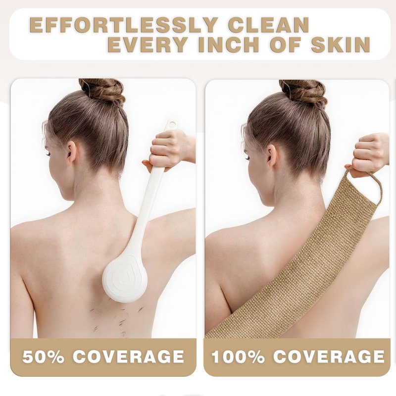 Extra Rough Exfoliating Back Scrubber – Natural Jute Body Scrubber for Men, Workers & Athletes, Durable Daily Deep-Cleansing Bath Tool