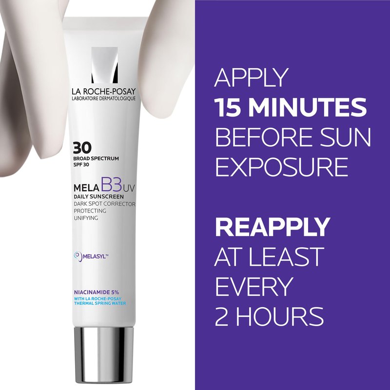 La Roche-Posay Mela B3 UV Daily Sunscreen, Face Moisturizer With SPF 30 + Anti-Aging Melasyl + 5% Niacinamide, Helps Correct & Protect From Sun Damage, Face Sunscreen With No White Cast, 40ML