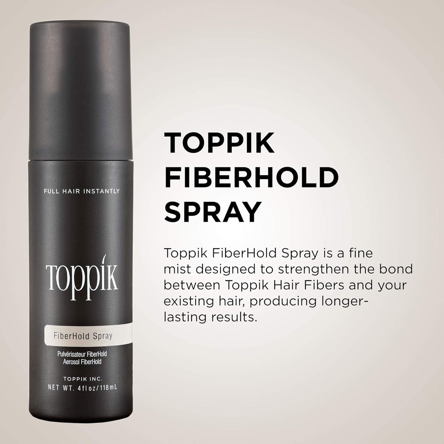 Toppik FiberHold Spray - Unscented Hair Thickening Formula | 4 Fl Oz