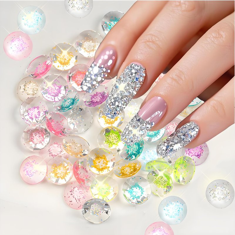Flatback Rhinestones For Bedazzling Crafting Nails SS10 3mm 4000 Pieces Transparent Resin Rhinestone Round Gems for DIY Bags Clothes Shoes Nail Art Glitter Stone Peacock Blue