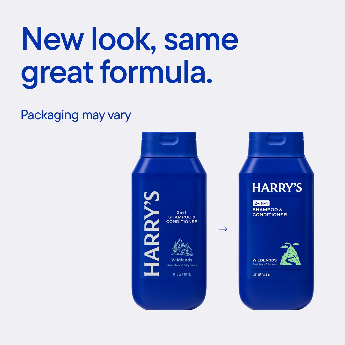 Harry's Men's 2 in 1 Shampoo and Conditioner for All Hair Types - Wildlands Scent - (3 Pack) 14 fl oz - No Parabens or Sulfates