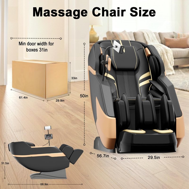 LIYIH Massage Chair Full Body, Zero Gravity Extended Dual SL-Track Massage Recliner with 4D Mechanical Arms, Full Body Airbag Massage, Foot Roller Massage, Multiple Modes, Heating, AI Voice Control