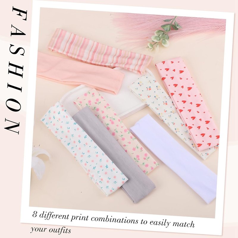 Obeoby Pink Cute Headbands - Non-Slip Stripe Heart Hairbands for Women & Girls | Perfect Summer Accessory