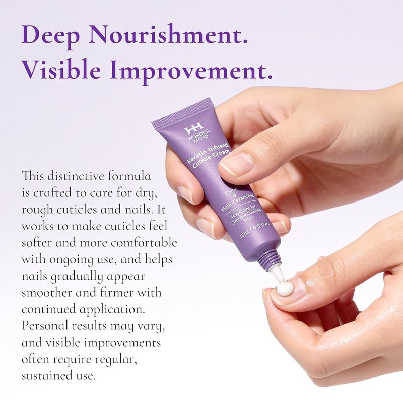 Nail & Cuticle Cream with Keratin, Biotin & Ceramides – Non-Greasy Deep Hydration, Strengthens Nails & Softens Cuticles, 15ml(Pack of 1)
