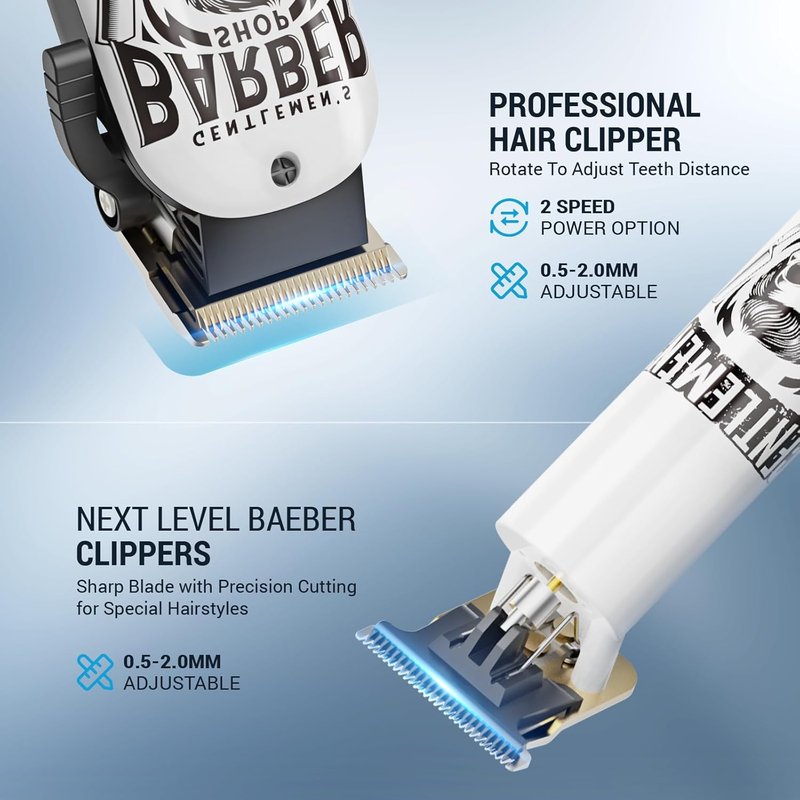 BESTBOMG® Hair Clippers - Professional Beard Trimmer Kit with Ceramic T-Blade | Ideal for Barbers & Gifts