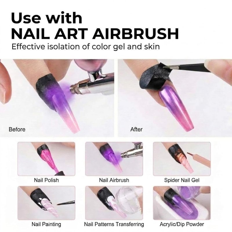 Outus Nail Polish Protector | 120 Pcs U-Shape UV Protection Tape for Cuticle Guard & Art