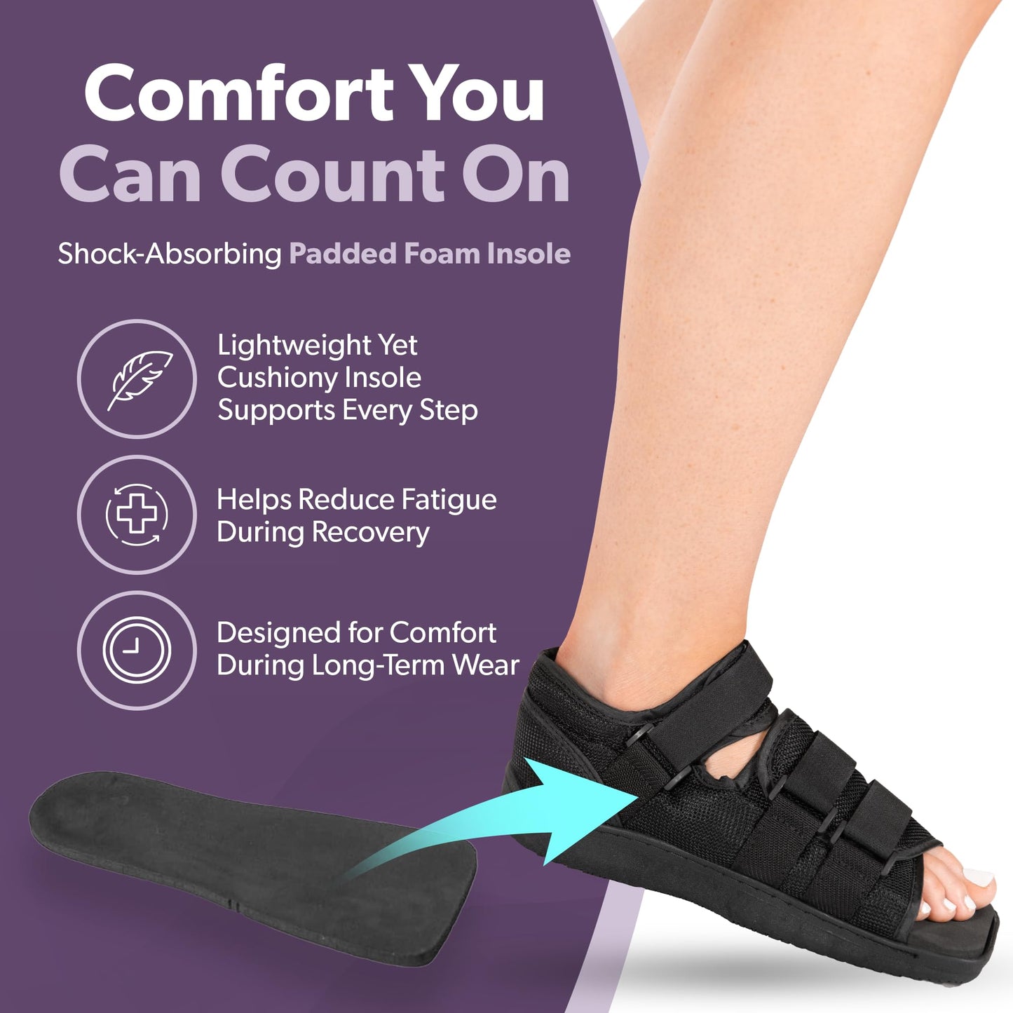 BraceAbility Post Op Shoe - Adjustable Orthopedic Medical Walking Boot for Broken Foot, Broken Toe, Stress Fracture and Injuries, Universal Cast Shoe for Men and Women After Foot Surgery (L - Female)