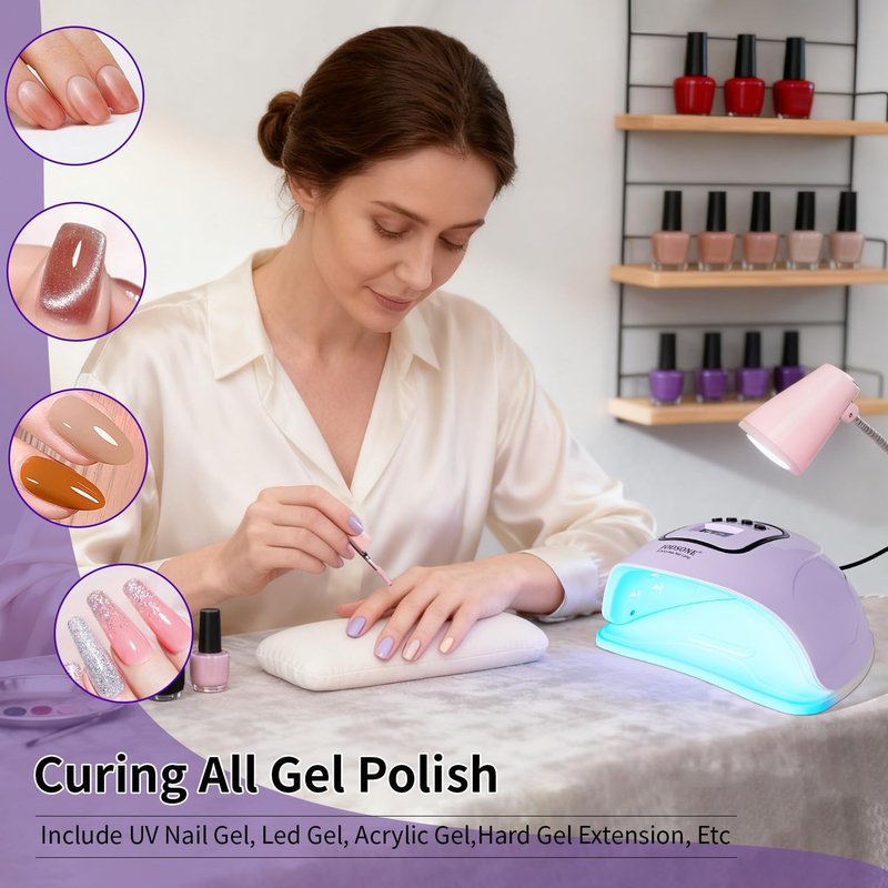 JODSONE U V LED Nail Lamp, Nail Dryer for Gel Polish with Led Light with Automatic Sensor & 4 Timers Purple